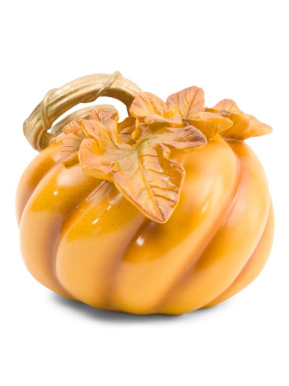 NWT MARTHA STEWART RESIN PUMPKIN WITH LEAVES HOME DECOR
